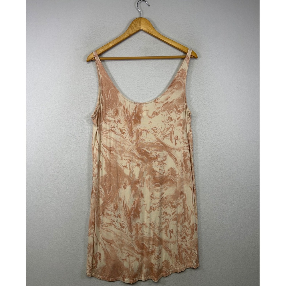 Boho Marble Print Soma Womens‎ Medium Terracotta Cream Chemise Nightgown